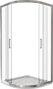 Душевое ограждение "Latte" R-80, полукруглое 80*80, стекло прозрач., БЕЗ поддона, профиль хром ZZ Good Door LATTE ЛА00001