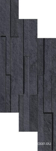 Керамогранит Lea Ceramiche Waterfall Muretto Dark Flow 3D  Lap RT 29x59 Черный 