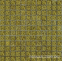 Мозаика Glass 1021 моно рифленая золото (чип 23х23) ZZ|30x30