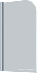 Шторка на ванну 75x140 см, левая, профиль хром матовый, стекло сатин Quick Nano ZZ Vegas Glass EV EV 0076 07 10/левая/Quick Nano