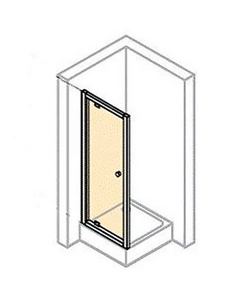 Дверь в нишу или для бок.стенки,откр.вовнутрь и наруж.1000(993-1018)хh1900мм,правая/левая,(проф.цв.мат.серебро,стек.прозр.5мм),Huppe /PL SDS KL Huppe Alpha 2 A20705 087 321 / PL SDS