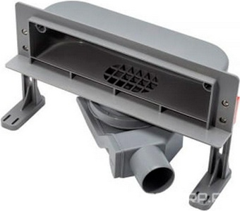 Дренажный канал 360мм, стеновой, готовый компл, сифон d50 выход вбок 48л/мин, ножки, решётка (цв.мат.хром),  ZZ Pestan Confluo Wall 13100060