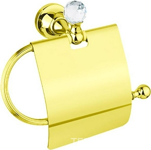 Держатель туал.бумаги с крышкой (цв.золото, Swarovski),  ZZ Cezares Olimp OLIMP-TRH-03/24-Sw