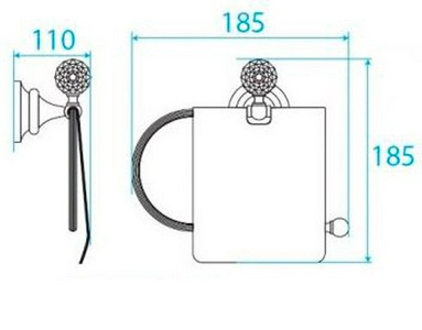 Держатель туал.бумаги с крышкой (цв.золото, Swarovski),  ZZ Cezares Olimp OLIMP-TRH-03/24-Sw