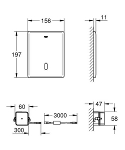 Накладная инфракрасная панель 230V  Skate для смывного бачка (GD2), цв. хром ZZ Grohe Tectron 38698SD1