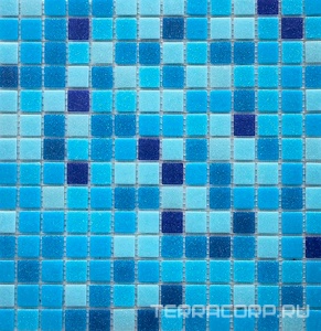 Мозаика Мастера Керамики Glass Мозаика MC128 сине-голубой микс ZZ30.5x30.5 Голубой 