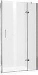 Распашная дверь с неподв. сигм. для ниши 1100хh1900мм, крепление справа, (стекло 6мм, матовое Sand Plus, профиль мат/сереб), Aura elegan 4 - угол. ZZ Huppe Huppe Aura elegance 400280 087 315