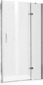 Распашная дверь с неподв. сигм. для ниши 1100хh1900мм, крепление справа, (стекло 6мм, матовое Sand Plus, профиль мат/сереб), Aura elegan 4 - угол. ZZ Huppe Huppe Aura elegance 400280 087 315