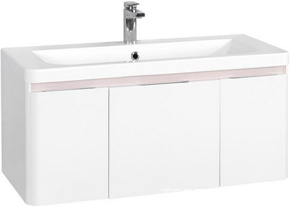 Тумба подвесная "ШЕРИЛЛ-105", 1044х440х457 мм, цвет белый глянец, без раковины крепеж в комплекте ZZ Aquaton Шерилл 1A206301SH010