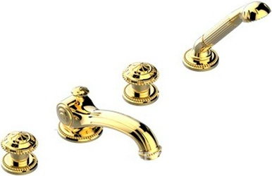 Смеситель на ванну встраив., на 4 отв., с душ.гарн., (цв. латунь (Luxbrass)) Versailles ZZ