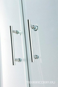 Душевой уголок 900х900хh1950мм, 1/4 круга, R550мм, 2 сдвижные дверцы с 2-мя неподв. сегм. (стекло прозрачное 6 мм, фурнит. цв.хром),  ZZ Cezares Momento MOMENTO-R-2-90-C-Cr