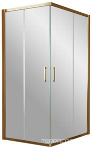 Душевое ограждение , 900x100x1900 мм,  профиль бронза, стекло шиншилла, БЕЗ поддона ZZ Vegas Glass ZA-F ZA-F 90*100 05 02