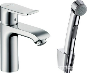 Смеситель Hansgrohe Metris 31285000 для раковины с гигиеническим душем| 4x20x15