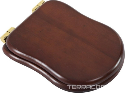 Сиденье для унитаза, с микролифтом, (орех, петли цв.золото),  ZZ Cezares Laredo CZR-T-165W-S-G