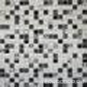 Мозаика Мастера Керамики Glass & Stone Мозаика  2026 микс мрамор черный-черный-белый кол-платина (чип 15х15мм) ZZ30x30 Комбинированный 