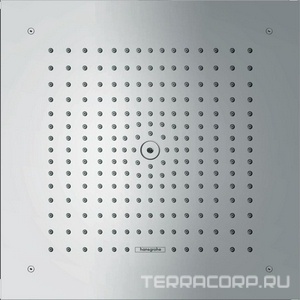 Верхний душ, потолочный, встраиваемый, лейка квадратн. 400х400мм, (без скрытой части арт.26254180), (металл цв. хром),  E 1jet ZZ Hansgrohe Raindance 26252000