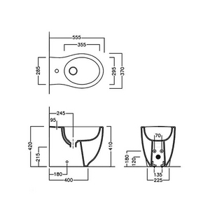 Биде напольное 37х55,5см, крепёж в компл.,  ZZ Hatria Le Fiabe Y1DZ01