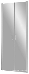 Душевая дверь 100*190 двустворчатая , распашные створки, профиль матовый хром, стекло шиншилла ZZ Vegas Glass Е2Р E2P Lux 00100 07 02