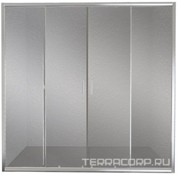 Дверь для душа, в нишу (1500-1800)хh1900мм, раздвижная, 2 двери, 2 неподв.секции, (стекло прозрачн.5мм, фурн.цв.хром),  ZZ BelBagno Unique UNIQUE-BF-2-150/180-C-Cr