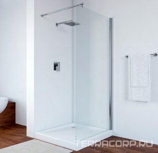 Душевая перегородка, неподвижная, 106x190 см, профиль хром глянцевый, стекло прозрачное ZZ Vegas Glass EAF EAF 106 08 01