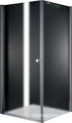 Душевой уголок 1000х1000хh1950мм, квадратный (петли слева), 1 распаш. дверь с боковой стенкой, (стек.текстурное Punto 6мм, фурнит. цв.хром), Elena ZZ