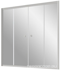 Шторка на ванну Z2V NOVO, 160x140 см, раздвижная, профиль матовый хром, стекло сатин, БЕЗ ПОКРЫТИЯ ZZ