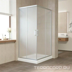 Душевое ограждение , 1400x1000x1900 мм,  профиль матовый хром, стекло сатин с покрытием QuickNano, БЕЗ поддона ZZ Vegas Glass ZA-F ZA-F 0140*100 07 10 QuickNano