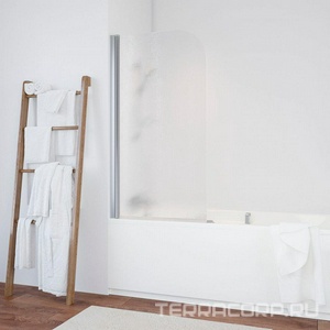 Шторка на ванну 75x140 см, профиль хром глянец, стекло "шиншилла" ZZ Vegas Glass EV EV 0075 08 02 левая