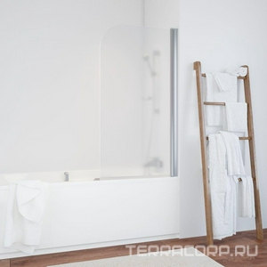 Шторка на ванну 75x140 см, правая, профиль хром матовый, стекло сатин BriteGuard , ZZ Vegas Glass EV EV 76 07 10 / правая/BriteGuard