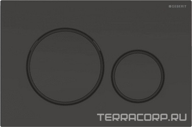 Клавиша двойного смыва, (панель и клавиши цв.черный, кольца цв. черный матовый), Sigma20 ZZ