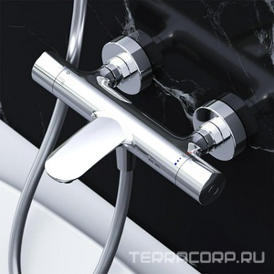 Смеситель для ванны/душа  с термостатом, с установочным комплектом, БЕЗ аксессуаров, хром AMPM Like F8050000