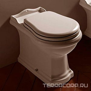 Унитаз напольный 39х61хh43(47)см, пристенный, для монтажа со скрытым в стене бачком, выпуск в стену,(без сиденья и крепл к полу арт.7603 хх),  ZZ Kerasan Retro 101601