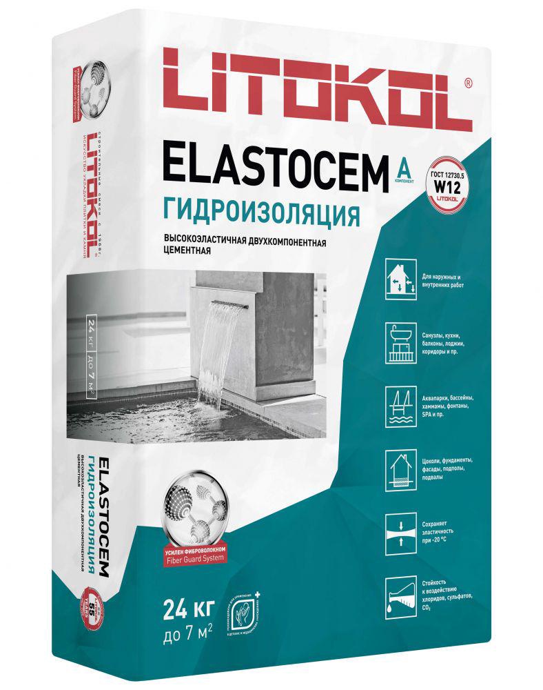 ELASTOcem А-гидроизоляция 24kg bag ZZ Litokol Elastocem n075125, фото 3