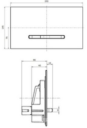 Клавиша двойного смыва (высококачественный пластик цв.антрацит матовый, клавиши пластик цв.хром матовый),  E300 ZZ Villeroy & Boch ViConnect 922169D8