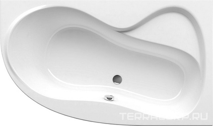 Ванна акриловая ROSA 160x95 P белая, без каркаса, слива-перелива, панелей, ZZ