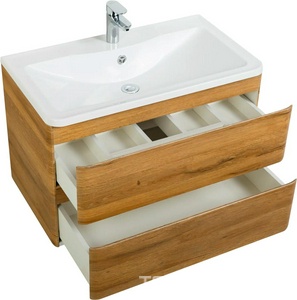 База под раковину подвесная с двумя выкатными ящиками, 800х455хh570мм, без раковины, (цв.Rovere Rustico),  ZZ BelBagno Albano ALBANO-800-2C-SO-RR