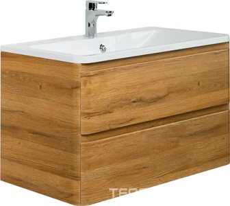 База под раковину подвесная с двумя выкатными ящиками, 800х455хh570мм, без раковины, (цв.Rovere Rustico),  ZZ BelBagno Albano ALBANO-800-2C-SO-RR