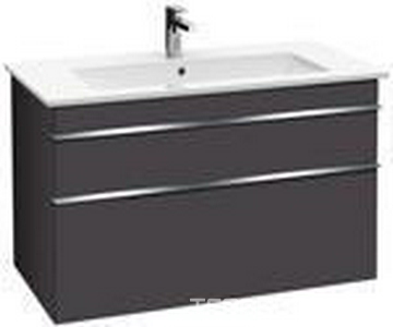 Тумба 953хh590х502мм, д/раковины 1000мм,(2 выдв.отдел., 1 пакет с акс, крепёж в комп.), (ручки цв..хром, фронт и корпус цв.PD чёрн.мат), ZZ Villeroy & Boch Venticello A92601PD