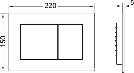 Панель смыва с двумя клавишами, (пластик цв. чёрный),  ZZ Tece TECEnow 9240403