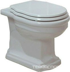 Унитаз напольный пристен.55,5х36,5х40,5 см, (ПРОДАЁТСЯ ТОЛЬКО В КОМПЛ.С БИДЕ НОМ.nn019555), устан.со скрытым в стене бачком,БЕЗ сиденья,Royal PalaceXX