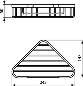 Полка-решетка настенная, для мыла, шампуня, угловая 245х147хh50мм, (цв. хром),  ZZ Ideal Standard Iom A9105AA