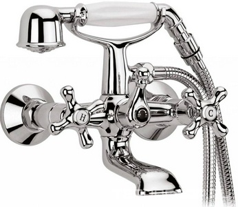 Смеситель для ванны, душевая лейка, шланг в компл., (цв.хром),  ZZ Cezares Retro RETRO-C-VD2-01