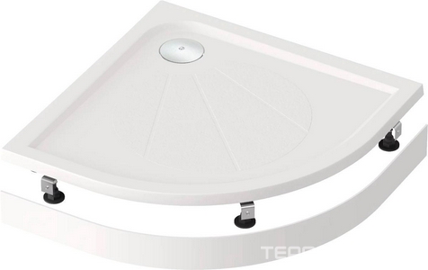 Поддон "" 80*80, полукруглый, плоский, литьевой мрамор, без сифона ZZ Bas Эклипс ЛП00012