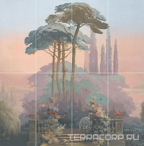 Керамическая плитка Kerama Marazzi Марсо Панно  обрезной из 8 частей (30x60) (размер каждой части)  120x120 Комбинированный 