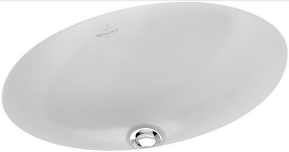 Раковина встраиваемая снизу 570/485х405мм, удинённый рычаг для пробки д/к, крепёж в компл., (цв. 01white),  ZZ Villeroy & Boch Loop & Friends 61612001