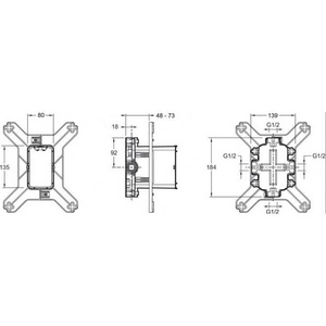 Внутренняя часть для встраиваемого смесителя, универсальная ZZ Jacob Delafon Универсал 98699D-NF