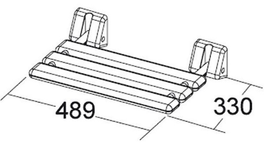 Сиденье для душа, настенное, складное 489х330мм, max 120кг., крепл. в компл., (цв.хром/тик),  ZZ Provex Serie 200 0002 RD 05 PM