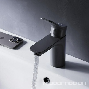 Смеситель для раковины Х-Joy, без д/к, цвет черный матовый AMPM X-Joy F85A02122