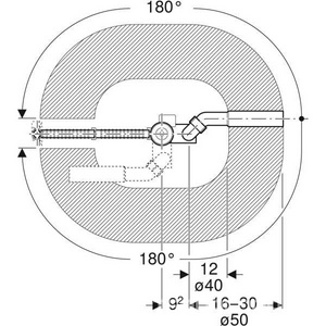 Слив-перелив д/в, удлинённый, с подводом воды через перелив, БЕЗ поворотной ручки и крышки слива арт.150.425.хх.х, Geberit Uniflex ZZ Geberit Универсал 150.701.00.1