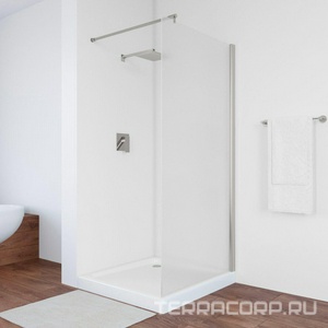 Душевая перегородка, неподвижная, 106x190 см, профиль хром матовый, стекло сатин ZZ Vegas Glass EAF EAF 106 07 10